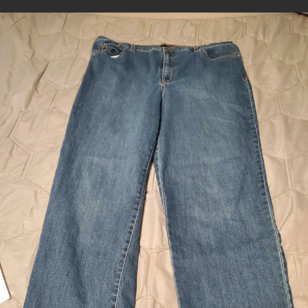 Gloria Vanderbilt Womens Amanda  Jeans Dark Blue Size 18